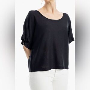 Max Studio Black Flutter Sleeve Sweater Size Small NWT